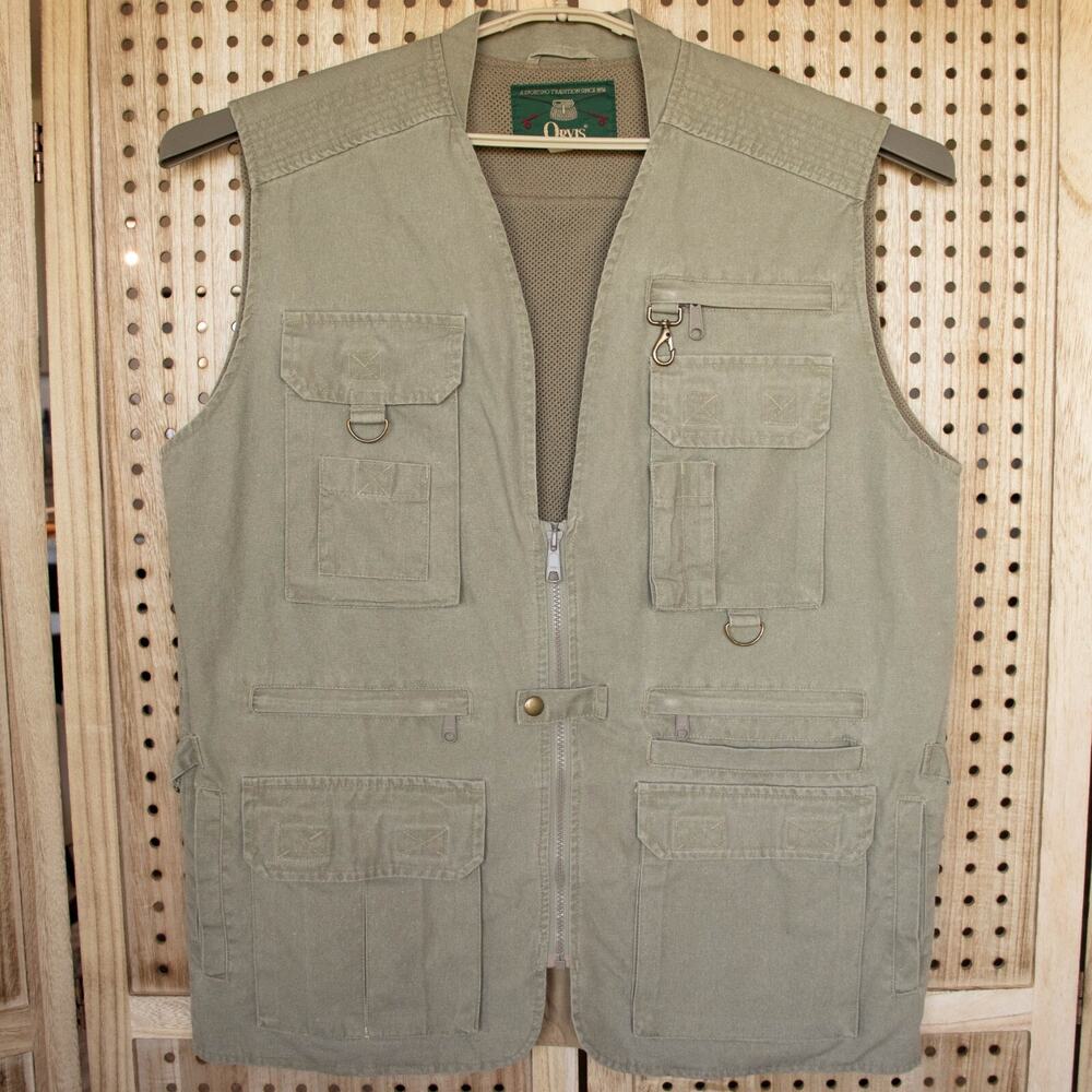 Vintage Orvis Fly Fishing Hunting Vest Sportsman Canvas Mens SIZE L
